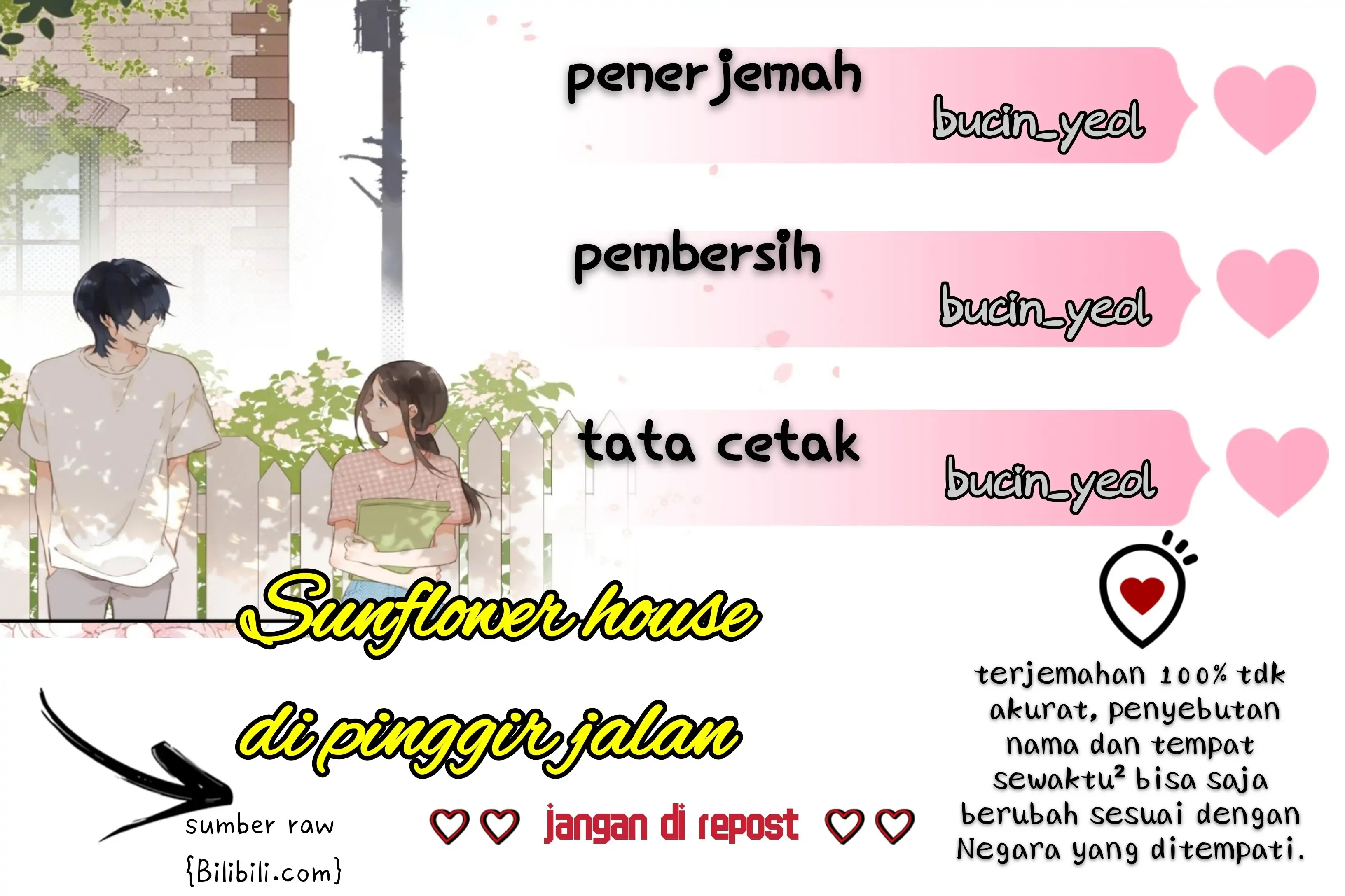 Sunflower house dipinggir jalan {bucin_yeol}DROP-Chapter 1